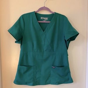 Grey's Anatomy 3-Pocket Mock Wrap Scrub Top